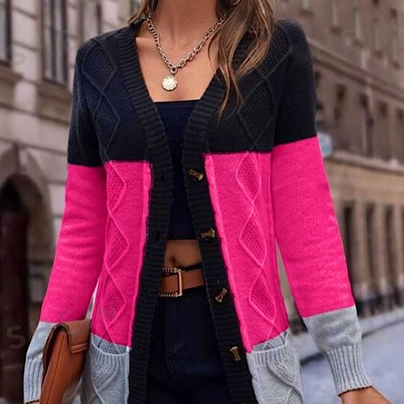 Nwt, Lavishly Paris Multicolored Open Front Cardigan Coat. - Picture 3 of 16